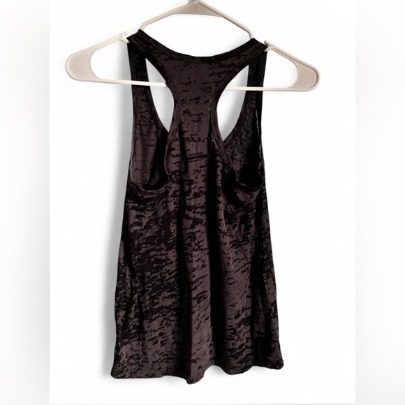Black Burnout Racerback Tank Top Lightweight Sheer Activewear Layer Women’s Sm - Picture 3 of 3